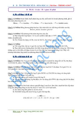 Bộ đề ôn thi học kì II  Hóa học 11